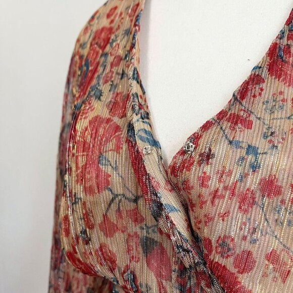 BASH AMELIA FLORAL METALLIC RUCHED PARTY DRESS - XS (0) - Picture 9 of 15